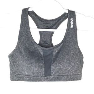 Reebok Heather Gray Padded Sports Bra Size Small